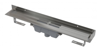 Душевой лоток AlcaPlast с порогами для цельной решетки с воротником к стене 95см хром APZ1016-950